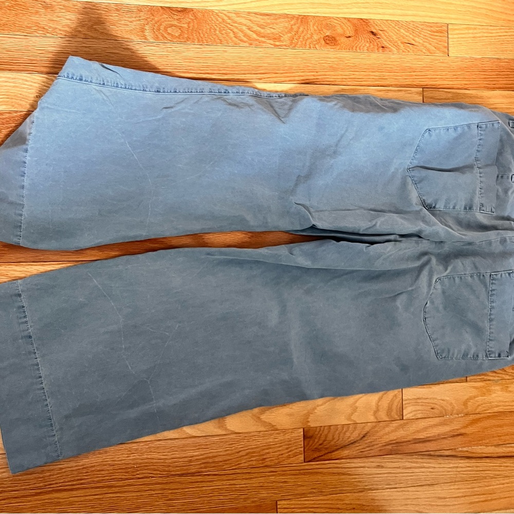 Velvet Blue Wide-Leg Pants